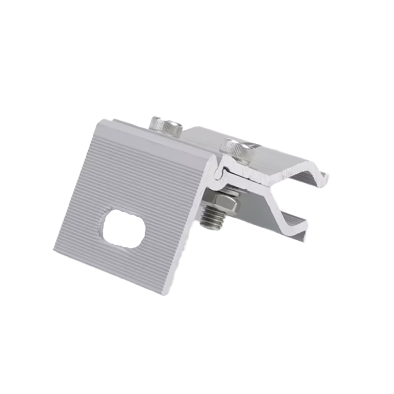 ตัวยึดอะลูมิเนียมอัลลอยด์พร้อมสลักเกลียวคู่และฟันกันลื่นสำหรับการยึดโครงสร้างที่ปลอดภัย ตัวยึดหลังคาพลังงานแสงอาทิตย์